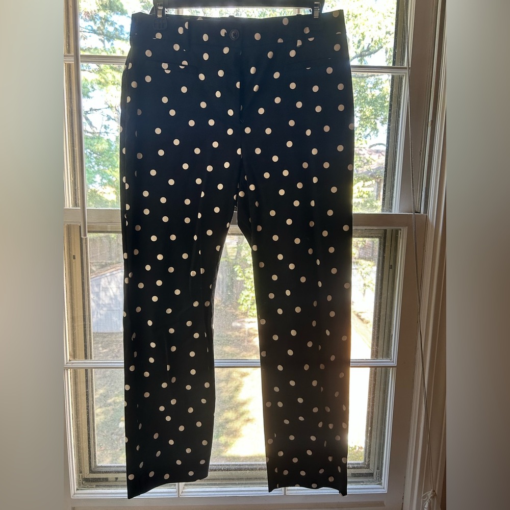 Ann Taylor Black and White Polka Dot Cropped Pants